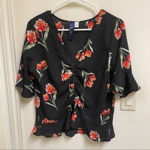 Francescas floral rushed top